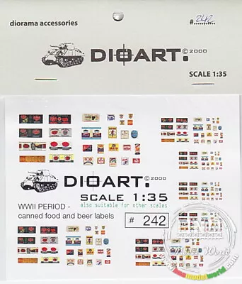 DioArt 1/35 WWII Canned Food And Beer Labels • $5.51
