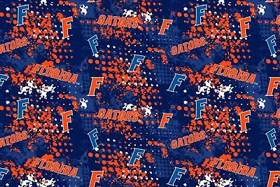 University Of Florida Gators Cotton Fabric Splatter Print-Sold By The Yard • $17.99