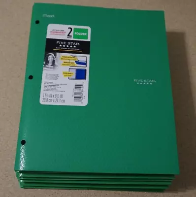 (12 Set) Mead Five Star 2 Pocket 3 Prong Plastic Folders Green 11.75  X 9.5  • $12