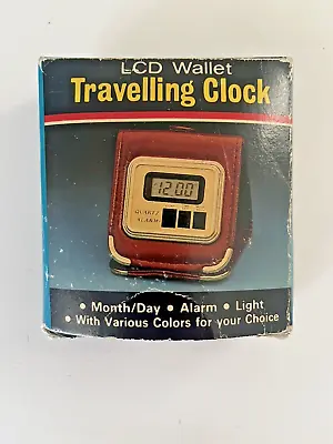 Vintage Lcd Wallet Traveling Clock Quartz Alarm Open Box Fresh Battery • $9.99