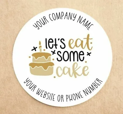 Personalised Cake Stickers Cupcake Custom Business Stickers Cake Box Labels • £20.29