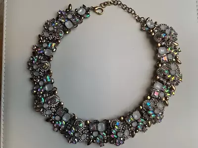 Necklace Made With Mother Of Pearl & Swarovski Crystals Vintage Look NEW • $69.99