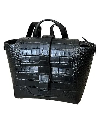 Authentic Brand New SENREVE Maestra Mini Bag Dragon Leather Black Croc Embossed • $706.42