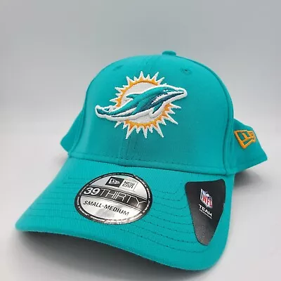 Miami Dolphins Hat New Era 39Thirty NFL Flex Fit Cap Aqua Green Orange Classic • $27.19