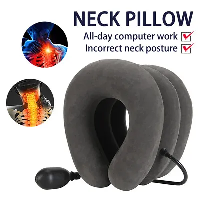 Cervical Neck Traction Device Collar Brace Support Pain Relife Stretcher Therapy • £13.74