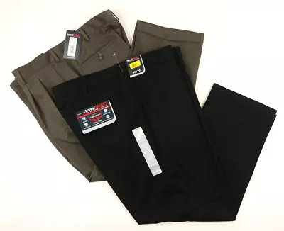 Lot 2 Roundtree & Yorke Travel Smart Mens Pants Microfiber Stretch Waist Trouser • $35.99