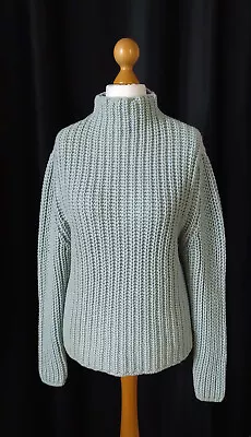 Malo Cashmere Chunky Rib Knit Mock Neck Thick Heavy Sweater IT46 M Made In Italy • $249.99