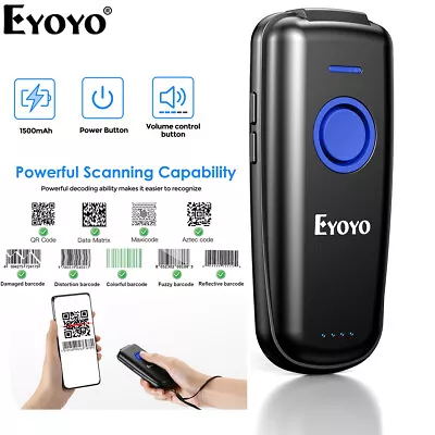 Eyoyo Mini Wireless 1D QR Code Reader Bluetooth 2D Barcode Scanner For Inventory • $54.30