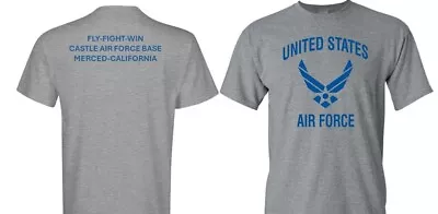 Castle Air Force Base* Merced-ca* Usaf*2-sided Shirt*vinyl*officially Licensed • $39.95