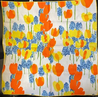 VERA Neumann Table Linen Single Napkin 16 X 16  Yellow/Orange Tulips • $5.25