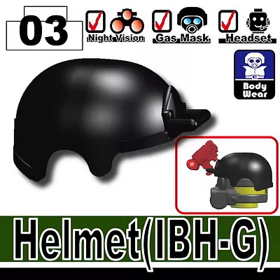 IBH-G  Advanced Army Assault Helmet Compatible W/ Toy Brick Minifigures • $1.50