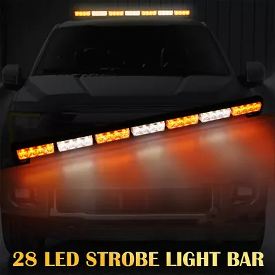 31  LED Strobe Light Bar Traffic Advisor Emergency Hazard Warning Amber White • $38.99