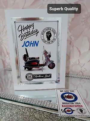 Mods Scooter Northern Soul  Birthday Card. PERSONALISED • £4.95