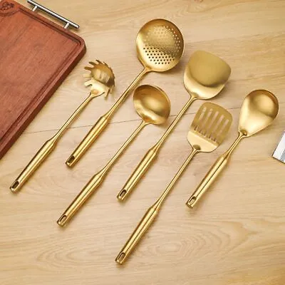 $15.82 • Buy Gold Stainless Steel Kitchen Utensils Cooking Trowel Set Kitchen Tool Set New