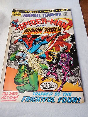 Marvel Team Up Spider Man Human Torch 2 May 1972 Comic Book  • $75
