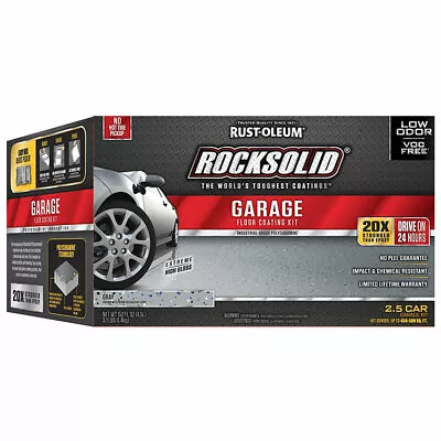 Rust-Oleum 293513 RockSolid  Garage Floor Coating Gray Kit 2.5 Car Garage Kit • $300.99