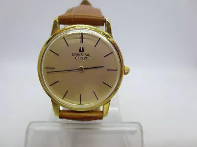 Vintage Universal Geneve Goldplated Handwind Mens Dress Watch • $38