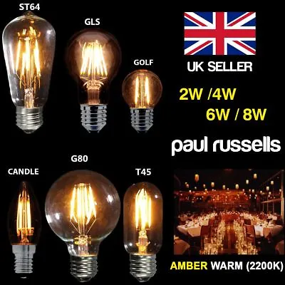 £23.99 • Buy Retro Vintage Edison Antique Flexible LED Filament Light Bulb E14 B22 E27