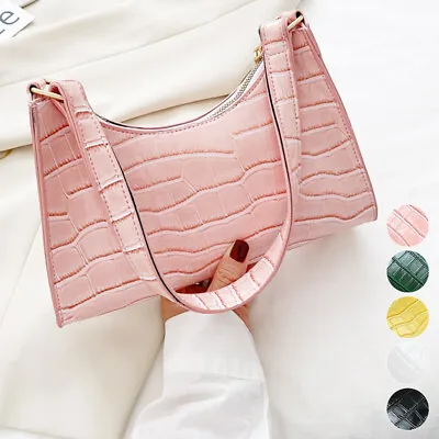 £5.99 • Buy Small Women's Underarm Bag Retro Baguette Tote Handbag Shoulder Purse Clutch Zip