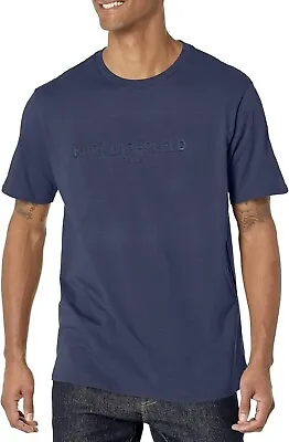 Karl Lagerfeld Men's Embossed Karl Logo Tee Shirt Navy Size XXL • $39.99