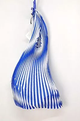 NWT ISSEY MIYAKE Me Blue/White Pleats Bag Shopper 054 2806 • $65