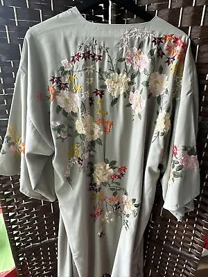 £70 • Buy Topshop Kimono Midi Length Mint Green Floral Embroidery 14