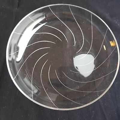 Spiral Etched Pattern Chance Glass Platters (3) Dessert Plates 14cm England • £19.95