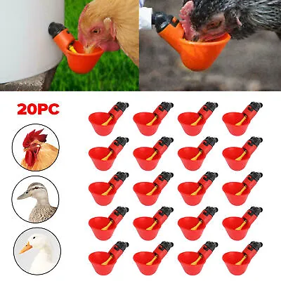 Automatic Water Cups Poultry Drinker Waterer Chicken Duck Quail Drinking Feeder • $14.71