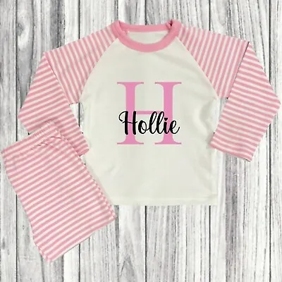 Personalised Girls Baby Pyjamas Childrens Initial Any Name 6 Months - 8 Years • £12.90