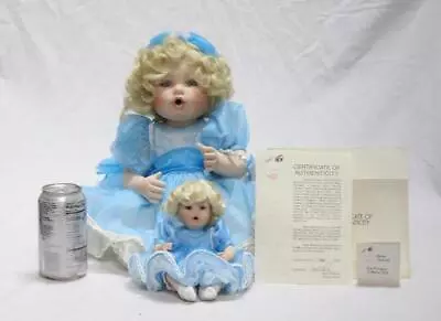 2 Marie Osmond Porcelain Dolls - Baby Miracles Toddler + Tiny Tot W/ COA • $37.03