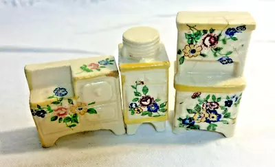 Vintage Ceramic Doll House Furniture~JAPAN~kitchen Set 3 Pieces • $2