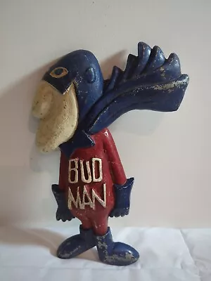 Bud Man 1960s Budweiser Cast Metal 11 1/2   Tall • $49.99