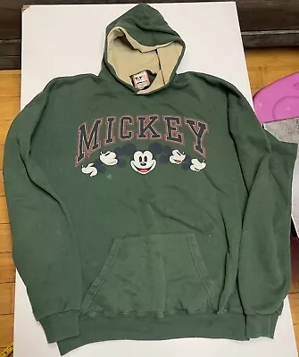 Vintage 90s Mickey Mouse Hoodie | Mickey Inc. | Size Large/XL GREEN • $30