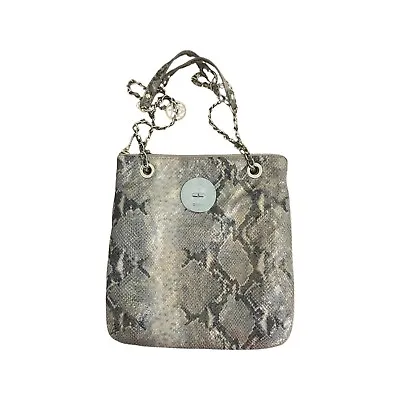 $39 • Buy DKNY Metallic Python Printed Leather Chain Link Shoulder Crossbody Handbag Purse
