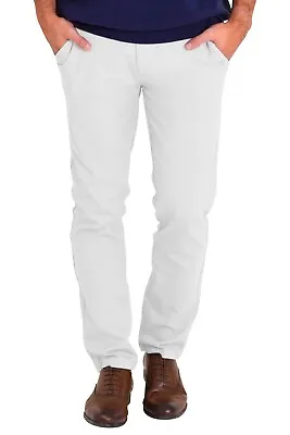 Mens Chino Stretch Pants Slim Fit Casual Cotton Skinny Trouser Dress Pants 30-40 • $25.95