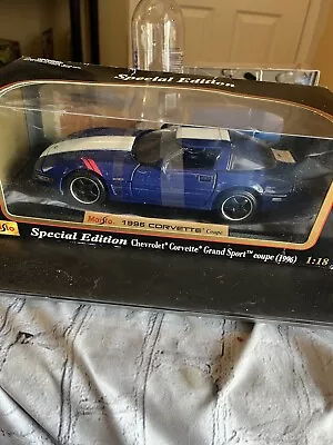 1/18 Maisto 1996 Chevrolet Corvette Coupe Blue Diecast Special Edition • $40