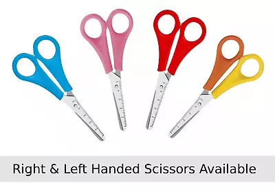 £4.49 • Buy Set Of 2 Childrens/Kids Safety Scissors W/ Ruler Edge (Right Or Left Handed) 
