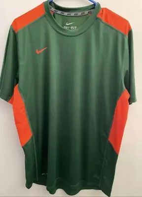 Nike Miami Hurricanes Color Dri Fit T Shirt Green Orange Men L New No Tags • $19.60