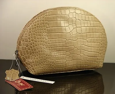 $54.95 • Buy Valentina In Pell Made In Italy Croco Pattern Italian Leather Clutch Bag NWT