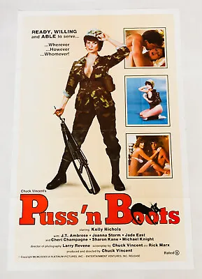 Puss 'n Boots 1982 US One Sheet Kelly Nichols Tish Ambrose Veronica Hart Cinema • $60.92