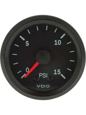 VDO Pressure Gauge Mechanical 0-15Psi 52mm Cockpit Vision Eg0147 (150077010) • $83.25