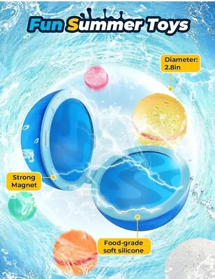 Refillable Reusable Water Balloons Balls Summer Outdoor Water Bombs 8 Pcs • £8