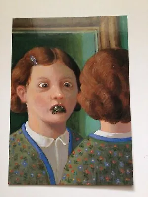 Michael Sowa Postcard “GIRL WITH FROG IN THROAT” • $7