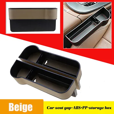 $24.98 • Buy 2X Car Seat Gap Catcher Filler Storage Box Pocket Organizer Holder ABS SUV Beige