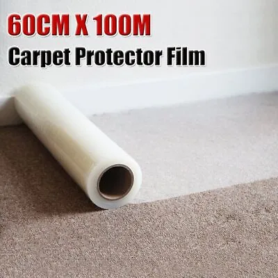 100M Roll Self Adhesive Home Carpet Floor Protector Film Cover Protection Dust • £16.95