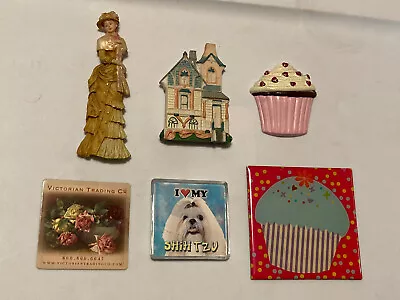 Vintage Refrigerator Magnets - Lot Of 6 - Victorian Baking Dogs Ceramic • $11.99