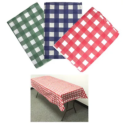 3 PACK FLANNEL VINYL TABLECLOTH Reusable Picnic Parks Party Oblong 72  X 52  • $13.95