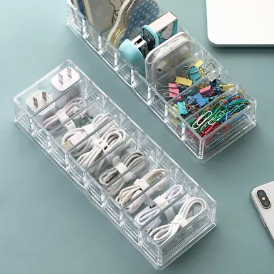 Wire Organiser Box With 8 Divisions And Wire Ties (Cable Storage Box) • £11