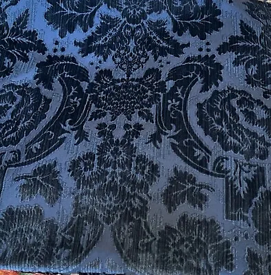 $140 • Buy Ralph Lauren GRANTHAM VELVET Damask Navy Belgian Cut Strie Velvet Pillow Cover