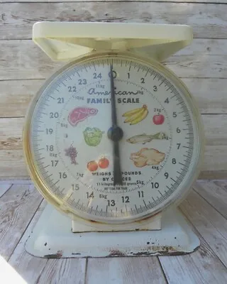 MCM Retro Large Kitchen Scale 🍒 Great For Prepping 🌽 Mid-Century 🍉 Up To 25# • $37.98